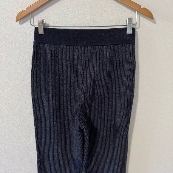 Anthropologie Pilcro Heather Navy Ribbed Knit Flare Leg Knit Sweater Pants-S - Picture 7 of 8
